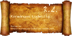 Kormányos Ludmilla névjegykártya