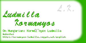 ludmilla kormanyos business card